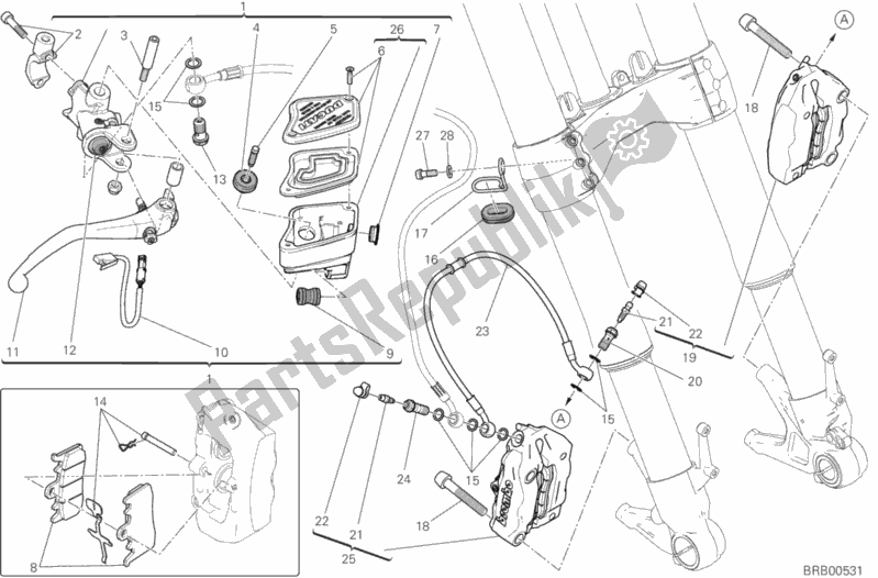 Todas las partes para Sistema De Freno Delantero de Ducati Diavel Xdiavel Thailand 1260 2017